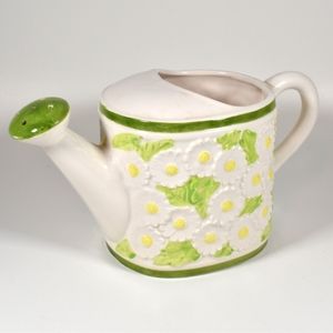 Vintage Enesco Ceramic Watering Can  — Daisy Pattern